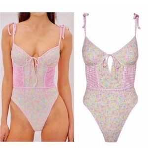 For Love of Lemons, floral, and gingham one piece bathing suit